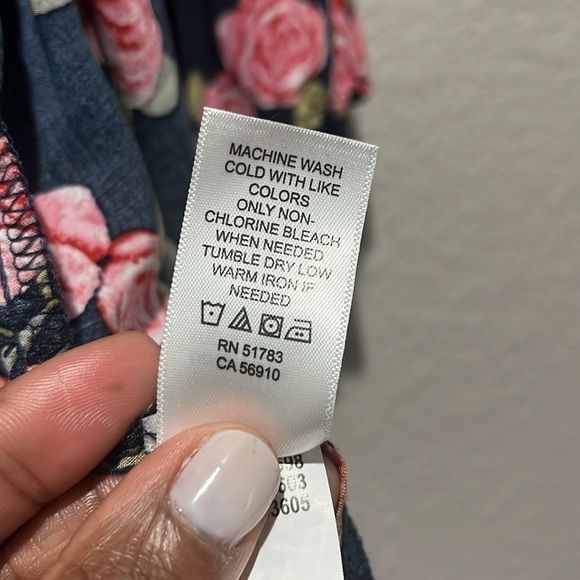 Maurices Blue Floral Dolman Sleeve Kimono Cardigan Size M Lace Trim Ruffle Edge - Picture 5 of 10